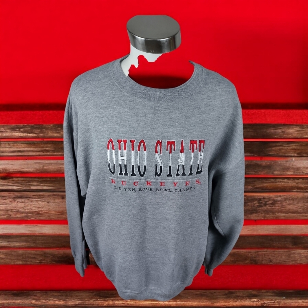 vtg ohio state sweatshirt USA Single Stitch By B-Wear Sz XL Rose Bowl Champs Y2K